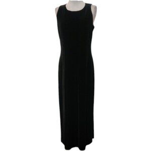 Vintage AGB Dress Black Crushed Velvet Maxi Gown – Size 10